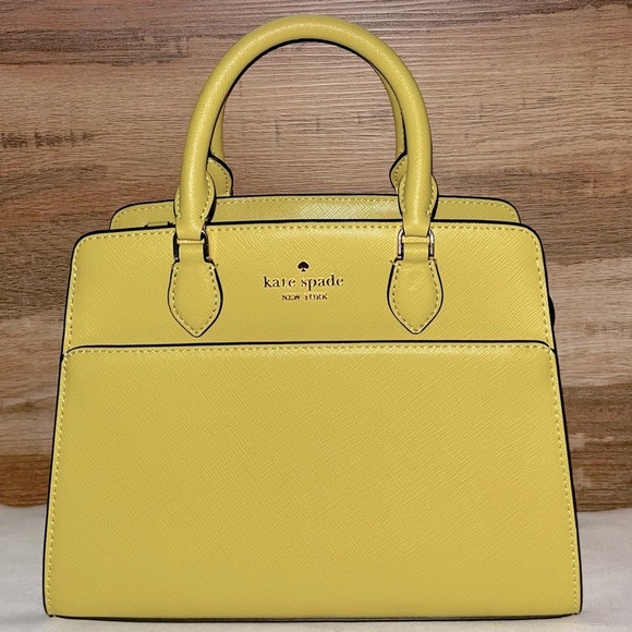 kate spade Handbags - Kate Spade NWT SALE Yellow Leather Satchel with Crossbody strap